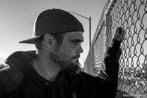 (Trent Nelson  |  The Salt Lake Tribune) Romy Colvin at an anti-ICE protest on a West Valley City overpass on Friday, Oct. 31, 2025.