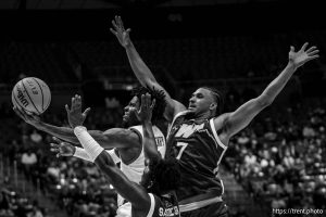 (Trent Nelson  |  The Salt Lake Tribune) Utah Utes guard Don McHenry (3) as Utah hosts Weber State, NCAA basketball in Salt Lake City on Saturday, Nov. 8, 2025.