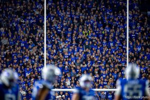 (Trent Nelson  |  The Salt Lake Tribune) Fans as BYU hosts TCU, NCAA football in Provo on Saturday, Nov. 15, 2025.