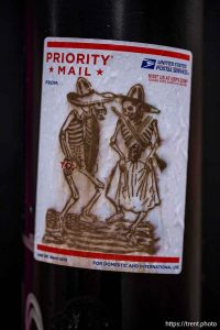 sticker in Salt Lake City on Friday, Dec. 5, 2025.