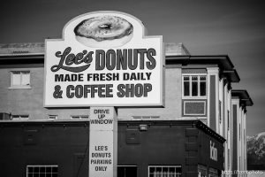 lee's donuts sign, in Ogden on Friday, Dec. 12, 2025.