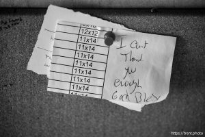 (Trent Nelson  |  The Salt Lake Tribune) A note left at the Rose Park Community Fridge in Salt Lake City on Friday, Dec. 12, 2025.