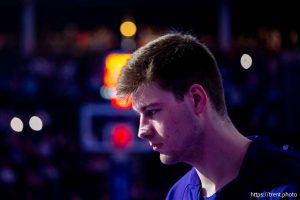 (Trent Nelson  |  The Salt Lake Tribune) Utah Jazz forward Kyle Filipowski (22) as the Utah Jazz host the Dallas Mavericks, NBA basketball in Salt Lake City on Monday, Dec. 15, 2025.