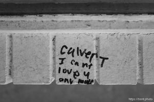 Culvert I can't love you any more, in Salt Lake City on Friday, Dec. 26, 2025.