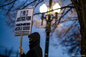 anti-ICE rally, Pioneer Park, Salt Lake City, Thursday January 8, 2026.