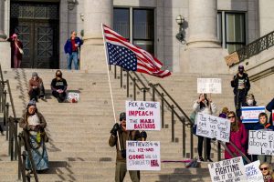 (Trent Nelson  |  The Salt Lake Tribune) Anti-ICE protest at the Utah Capitol in Salt Lake City on Tuesday, Jan. 20, 2026.