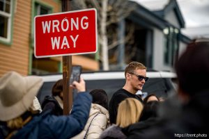 (Trent Nelson  |  The Salt Lake Tribune) Actor Alexander Skarsgård is surrounded by autograph seekers during the Sundance Film Festival in Park City on Friday, Jan. 23, 2026.