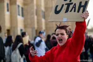(Trent Nelson  |  The Salt Lake Tribune) Students walk out of Hillcrest High School in Midvale on Friday, Jan. 30, 2026.