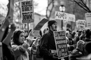 (Trent Nelson  |  The Salt Lake Tribune) An anti-ICE protest at City Hall in Salt Lake City on Friday, Jan. 30, 2026.