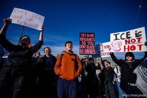 (Trent Nelson  |  The Salt Lake Tribune) Students walk out of Hillcrest High School in Midvale on Friday, Jan. 30, 2026.