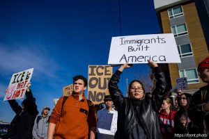 (Trent Nelson  |  The Salt Lake Tribune) Students walk out of Hillcrest High School in Midvale on Friday, Jan. 30, 2026.