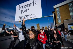 (Trent Nelson  |  The Salt Lake Tribune) Students walk out of Hillcrest High School in Midvale on Friday, Jan. 30, 2026.