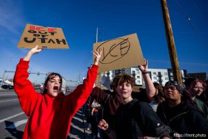 (Trent Nelson  |  The Salt Lake Tribune) Students walk out of Hillcrest High School in Midvale on Friday, Jan. 30, 2026.