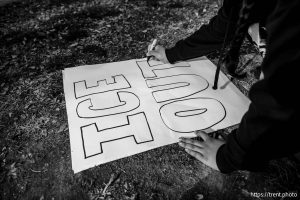 (Trent Nelson  |  The Salt Lake Tribune) An anti-ICE protest at City Hall in Salt Lake City on Friday, Jan. 30, 2026.