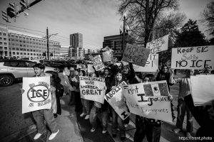 (Trent Nelson  |  The Salt Lake Tribune) An anti-ICE protest at City Hall in Salt Lake City on Friday, Jan. 30, 2026.