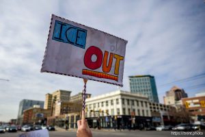 (Trent Nelson  |  The Salt Lake Tribune) An anti-ICE protest at City Hall in Salt Lake City on Friday, Jan. 30, 2026.
