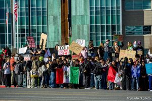 (Trent Nelson  |  The Salt Lake Tribune) Students walk out of Hillcrest High School in Midvale on Friday, Jan. 30, 2026.
