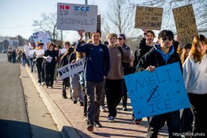 (Trent Nelson  |  The Salt Lake Tribune) Students walk out of Hillcrest High School in Midvale on Friday, Jan. 30, 2026.
