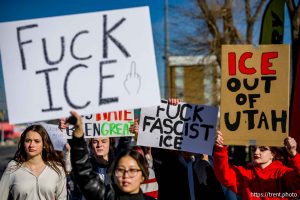 (Trent Nelson  |  The Salt Lake Tribune) Students walk out of Hillcrest High School in Midvale on Friday, Jan. 30, 2026.