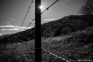(Trent Nelson  |  The Salt Lake Tribune) Fencing in New Quigley Canyon near Clarkston on Friday, Feb. 6, 2026.