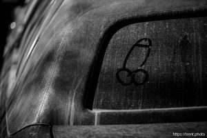 penis drawn on dusty limo, in Salt Lake City on Saturday, Feb. 7, 2026.
