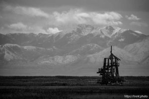 (Trent Nelson  |  The Salt Lake Tribune) Snow on the Oquirrh Mountains, seen from the Great Salt Lake Shorelands Preserve on Tuesday, Feb. 17, 2026.