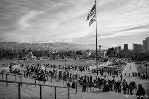 (Trent Nelson  |  The Salt Lake Tribune) An anti-ICE protest at the Utah Capitol in Salt Lake City on Tuesday, Jan. 20, 2026.