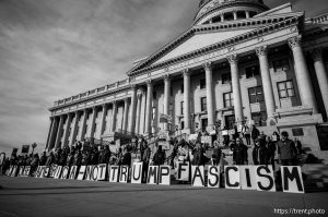 (Trent Nelson  |  The Salt Lake Tribune) An anti-ICE protest at the Utah Capitol in Salt Lake City on Tuesday, Jan. 20, 2026.