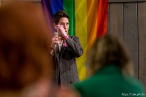 Tenille Taggart launches her campaign for Salt Lake County Council on Tuesday, Jan. 27, 2026.