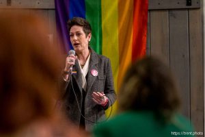 Tenille Taggart launches her campaign for Salt Lake County Council on Tuesday, Jan. 27, 2026.