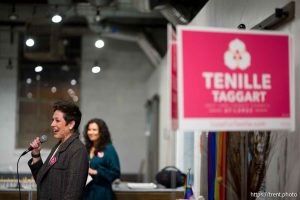 Tenille Taggart launches her campaign for Salt Lake County Council on Tuesday, Jan. 27, 2026.