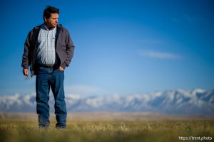 (Trent Nelson  |  The Salt Lake Tribune) Valjay Rigby, in a field his family farm grows hard red winter wheat, in Newton on Friday, Feb. 6, 2026.