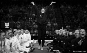 (Trent Nelson  |  The Salt Lake Tribune) Avery Neff is named Gymnast of the Year at the Big 12 Gymnastics Championship at the Maverik Center in West Valley City on Saturday, March 21, 2026.