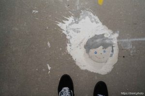 face on sidewalk, trent feet, in Magna on Monday, April 13, 2026.